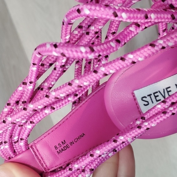 NEW Steve Madden Women Fiore Lace Up Gladiator heels sandals shoes sz 8.5M - Picture 6 of 11